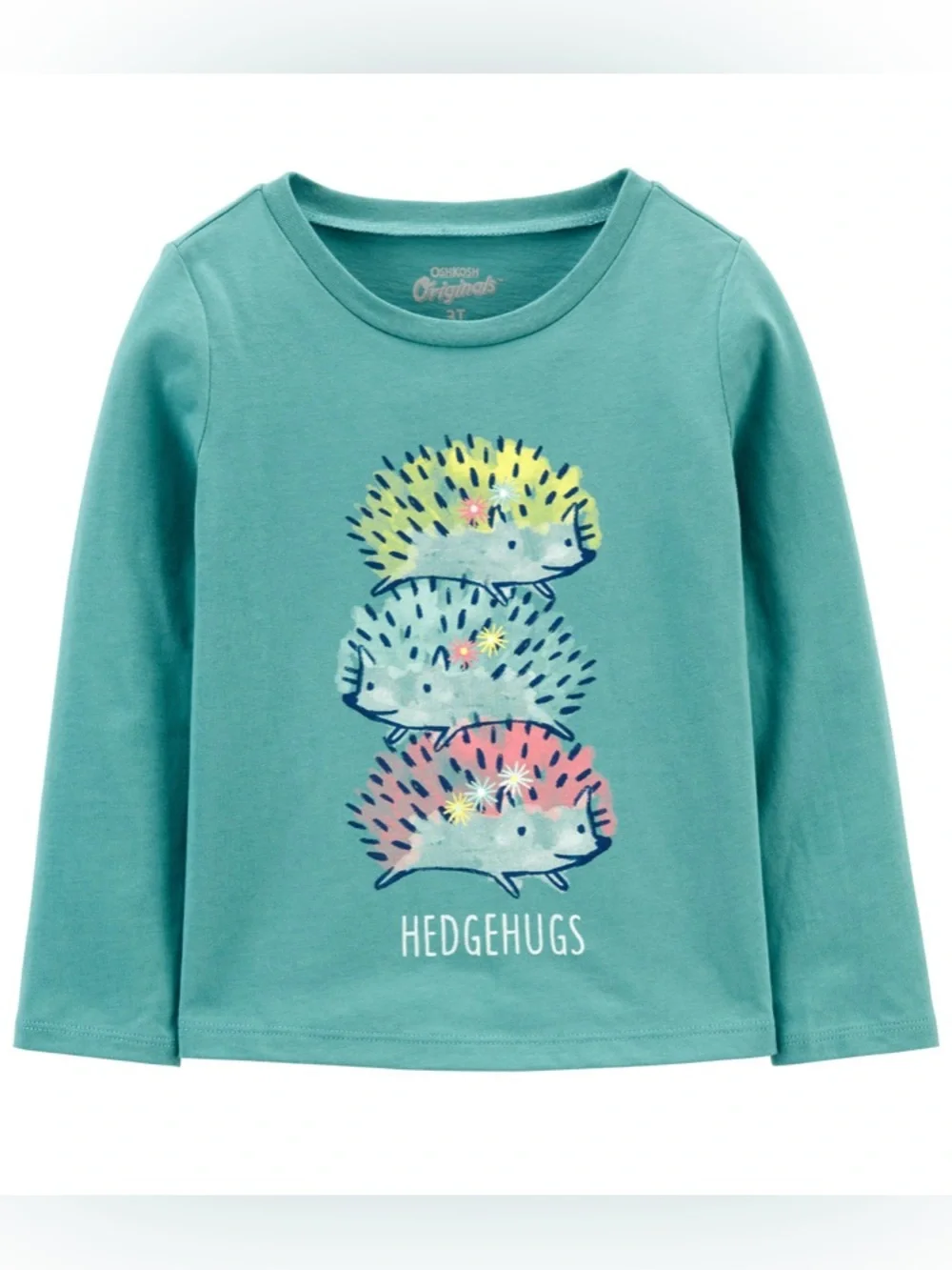 New OshKosh B'gosh Girls 5T Top & Leggings Set Long sleeve Hedgehog Blue Pink
